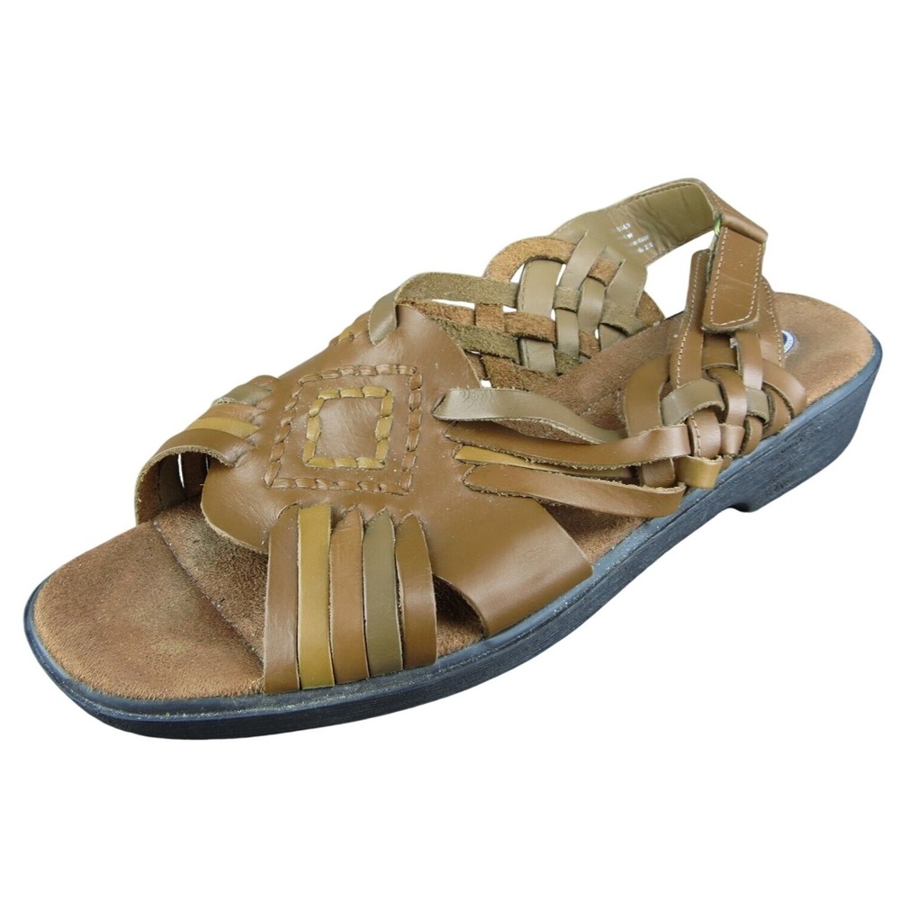 Dr. Scholl's ECG-UD Women Slingback Sandal Shoes Brown Leather Size 11 Medium
